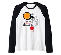 I Give Free Smash Lessons Funny Table Tennis Player Love Manche Raglan