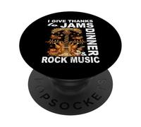I Give Thanks to JAMS, Dinner & Rock Music Guitariste Musicien PopSockets PopGrip Adhésif