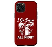 I Go Down All Night Santa in A Chimney Funny Christmas Humour Coque pour iPhone 11 Pro
