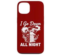 I Go Down All Night Santa in A Chimney Funny Christmas Humour Coque pour iPhone 13