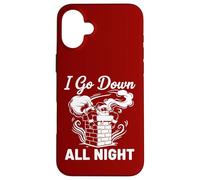 I Go Down All Night Santa in A Chimney Funny Christmas Humour Coque pour iPhone 16 Plus