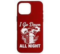 I Go Down All Night Santa in A Chimney Funny Christmas Humour Coque pour iPhone 16 Pro Max