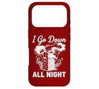 I Go Down All Night Santa in A Chimney Funny Christmas Humour Coque pour iPhone 17 Pro