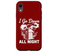 I Go Down All Night Santa in A Chimney Funny Christmas Humour Coque pour iPhone XR