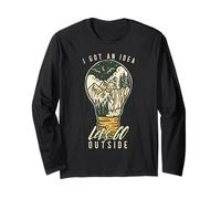 I Got an Idea Let's Go Outside Vintage Hiking Outdoors Lover Manche Longue