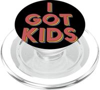 I Got Kids Rétro 3D Typographie Humour Parent Famille PopSockets PopGrip pour MagSafe