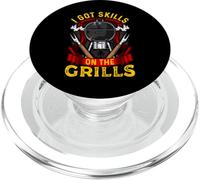 I Got Skills on The Grills Funny Retro Grilling BBQ Vintage PopSockets PopGrip pour MagSafe
