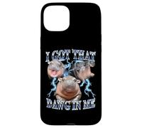 I Got That Dawg in Me Baby Pygmy Hippo Heavy Metal Coque pour iPhone 15 Plus