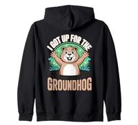 I Got Up for The Groundhog Day Dessin animé Amusant Sweat à Capuche