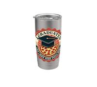 I Graduated Can I Have Some Pizza Now? Blague de remise de diplôme d'amant Gobelet isotherme en acier inoxydable double paroi