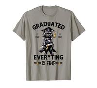 I Graduated Graduate Class 2024 Funny Black Cat Graduation Graduation T-Shirt
