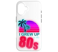 I Grew Up In The 80s Retro Vaporwave Sunset Palm Nostalgie Coque pour iPhone 16