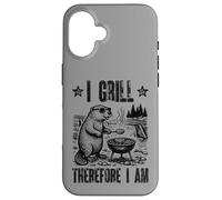 I Grill Therefore Barbecue Philosophie Pun Humoristique Coque pour iPhone 16