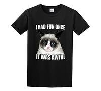 I Had Fun Once, It Was Awful Sports Competition Casual Splash Ink Popularity Loose T-Shirt Black L