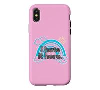 I Hate It Here. Soleil et Nuages avec Une façade Arc-en-Ciel Coque pour iPhone X/XS