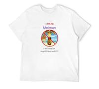 I Hate Melman T-Shirt Printed Graphic White Mens Top Tee XL