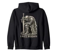 I Hate Mondays Medieval Knight Funny Work Humour Sweat à Capuche
