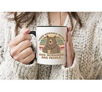 I Hate Morning People And Morings And People Retro Tasse à Manche Noir Tasse à Thé Café 330 ml Mug Cup