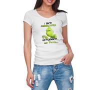 I Hate Morning People and Mornings and People Grinch T-Shirt col V pour Femme