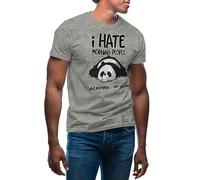 I Hate Morning People and Peoples and Mornings Fun lazzy Panda T-Shirt Gris pour Homme Size L