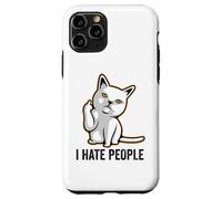 I Hate People Flipping Off Cat Giving The Finger Ew People Coque pour iPhone 11 Pro