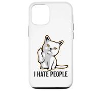 I Hate People Flipping Off Cat Giving The Finger Ew People Coque pour iPhone 12/12 Pro