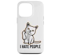I Hate People Flipping Off Cat Giving The Finger Ew People Coque pour iPhone 13 Pro