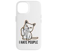 I Hate People Flipping Off Cat Giving The Finger Ew People Coque pour iPhone 14