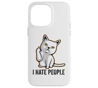 I Hate People Flipping Off Cat Giving The Finger Ew People Coque pour iPhone 14 Pro Max