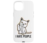 I Hate People Flipping Off Cat Giving The Finger Ew People Coque pour iPhone 15 Plus
