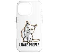 I Hate People Flipping Off Cat Giving The Finger Ew People Coque pour iPhone 16 Pro