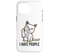 I Hate People Flipping Off Cat Giving The Finger Ew People Coque pour iPhone 16 Pro Max