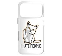 I Hate People Flipping Off Cat Giving The Finger Ew People Coque pour iPhone 17 Pro