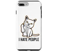 I Hate People Flipping Off Cat Giving The Finger Ew People Coque pour iPhone 7 Plus/8 Plus