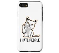 I Hate People Flipping Off Cat Giving The Finger Ew People Coque pour iPhone SE (2020) / 7/8