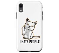 I Hate People Flipping Off Cat Giving The Finger Ew People Coque pour iPhone XR