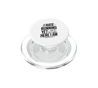 I Hate Running Yet Here I Am Funny Fitness Humour PopSockets PopGrip pour MagSafe