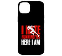 I Hate Running Yet Here I Am Funny Running Citation Sport Coque pour iPhone 14 Plus
