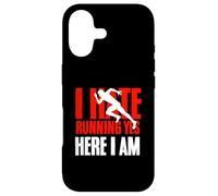 I Hate Running Yet Here I Am Funny Running Citation Sport Coque pour iPhone 17