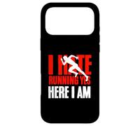 I Hate Running Yet Here I Am Funny Running Citation Sport Coque pour iPhone 17 Pro Max