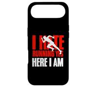 I Hate Running Yet Here I Am Funny Running Citation Sport Coque pour iPhone Air