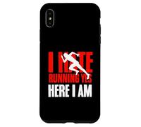 I Hate Running Yet Here I Am Funny Running Citation Sport Coque pour iPhone XS Max