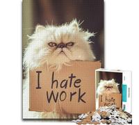 I Hate Work Puzzle en Bois | Des détails du motif nets: une activité facile à interrompre puis reprendre en intérieur.
