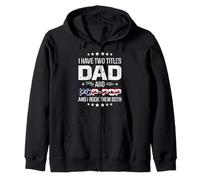 I Have 2 Titles Dad Pop-Pop Drapeau américain Fête des Pères Papa Sweat à Capuche
