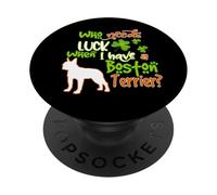I Have A Boston Terrier Dog Lucky Shamrock St Patricks PopSockets PopGrip Adhésif