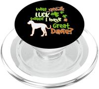 I Have A Great Dane Dog Lucky Charm Shamrock St Patricks Day PopSockets PopGrip pour MagSafe