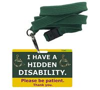 I Have a Hidden Disability Please be Patient. Carte d'accès médicale et de sensibilisation avec cordon. (1)
