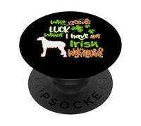 I Have A Irish Wolfhound Dog Lucky Charm St Patricks Day PopSockets PopGrip Adhésif