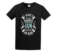 I Have A Pretty Daughter Men Adult Short Sleeve Black XXL