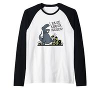 I Have Anger Issues Funny Dinosaur Manche Raglan